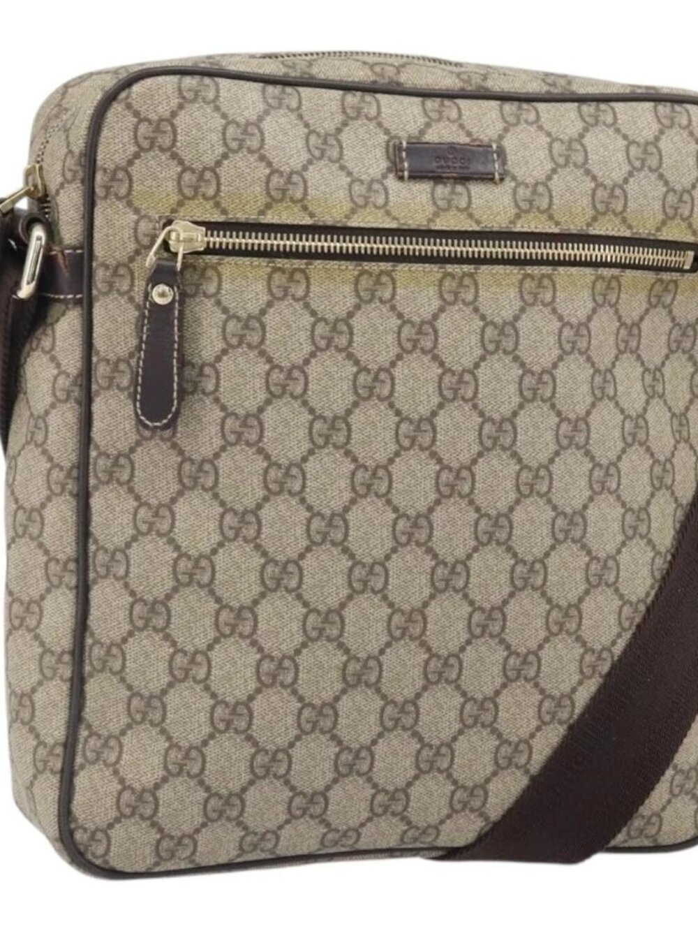 GUCCI GG Supreme Shoulder Bag PVC Beige Gold 201448 Auth ep13070 - Picture 1 of 15